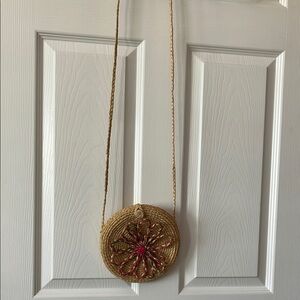 Round Straw Crossbody Purse
